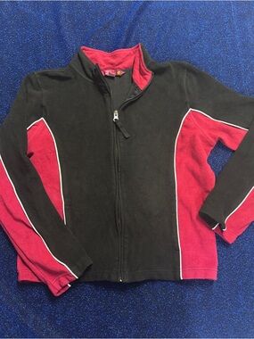 Black & Red Fleece-Lined Active Top